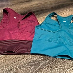 2 perfect condition LULULEMON workout bras